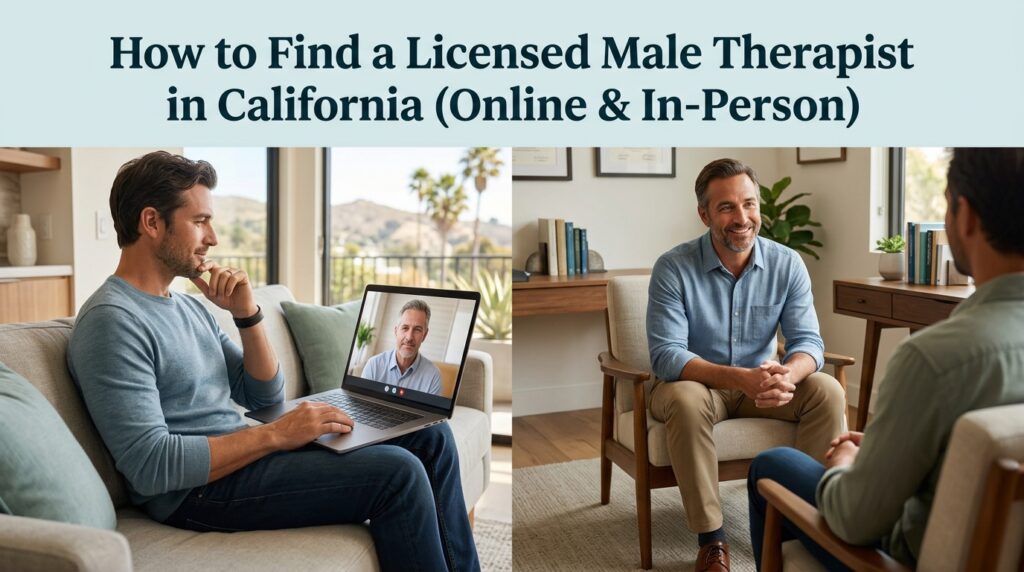 How to Find a Licensed Male Therapist in California (Online & In-Person)