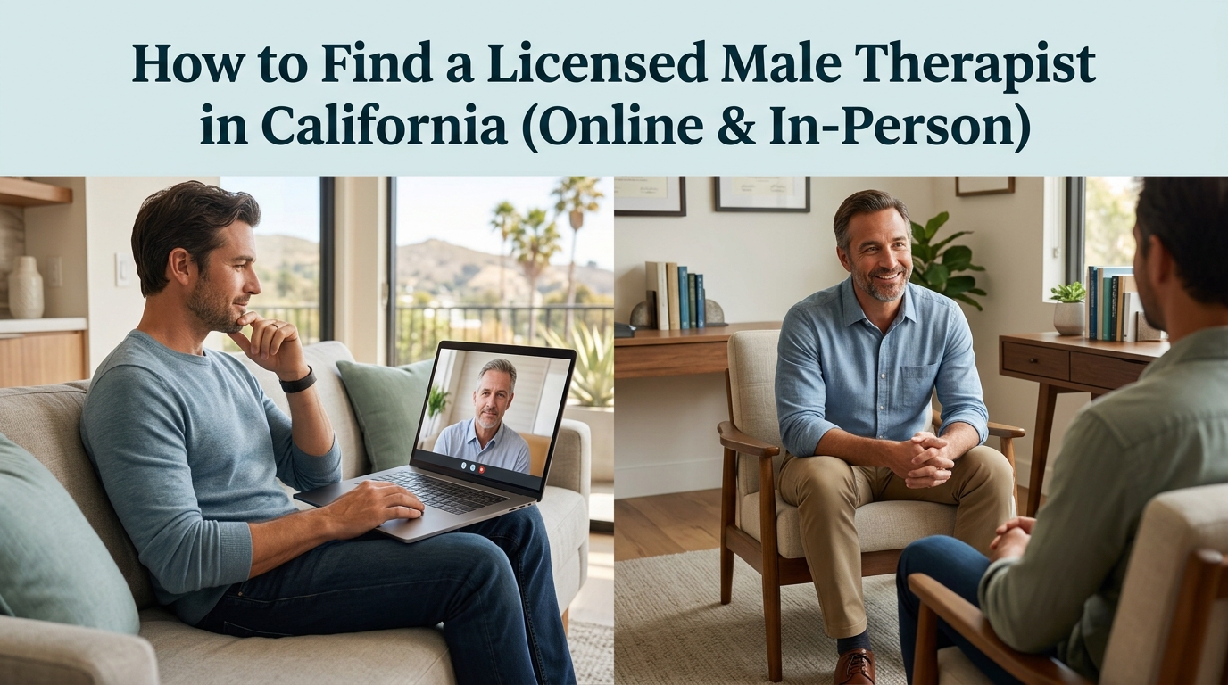 How to Find a Licensed Male Therapist in California (Online & In-Person)